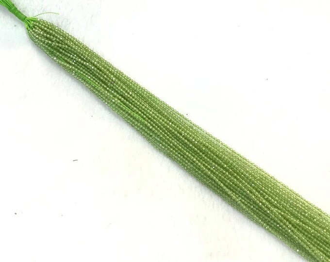 1 Strand 36Cm Green Peridot Tinny Small Beads Top High Quality Gemstone 1-2mm Spacer Loose Bead Jewelry Supp