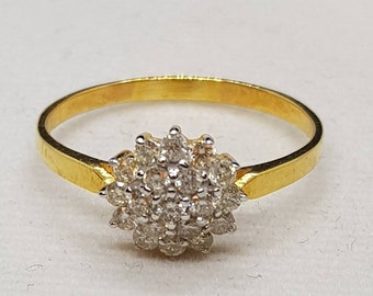 High Grade VVS VVS Quality Daimond Brilliant Cut 20k Gold Ring