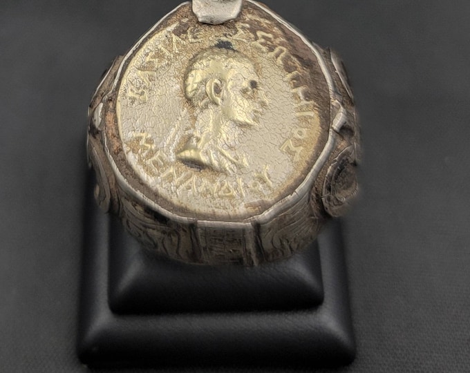 Greek Empire 3rd Century Ancient Silver Huge Ring Greek Coin