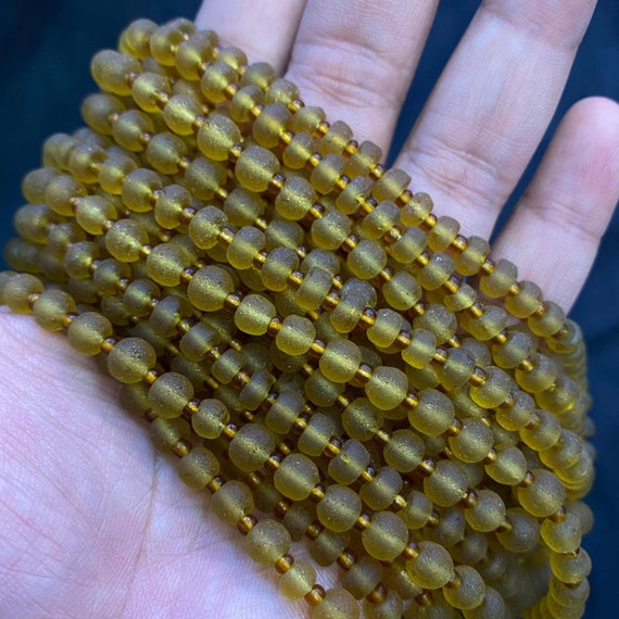 Old Afghanistan Ancient Yellow Glass Beads Ancient Ne… Gem