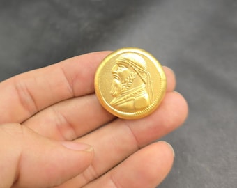 Authentic Greek Empire Coin: Gold on Silver Antique