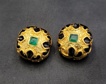 Silver Gold Gulding Beads Oxidising Silver With Natural Emerald Gemstone