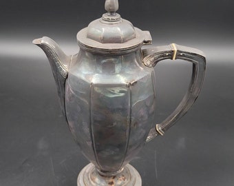 Handmade Silver Teapot Pitcher: Mid Century Near Eastern Handicraft