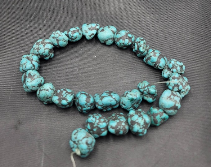 Beautiful Vintage Egyptian Natural Turquoise Stone Strand 35Cm