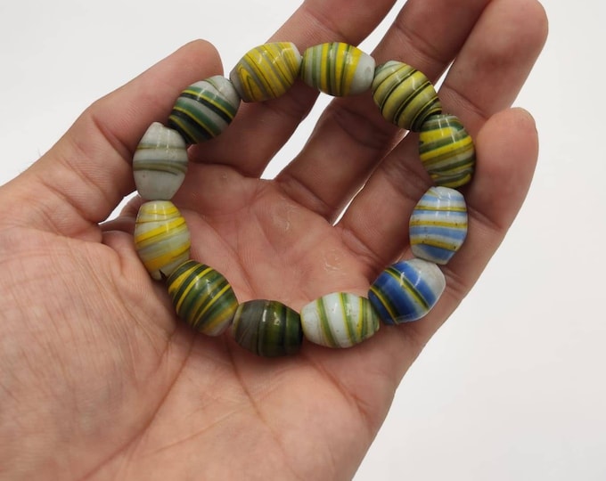 Ancient African Glass Gabree Unique Color Beads Bracelet Adjustable Ancient Beads Bracelet