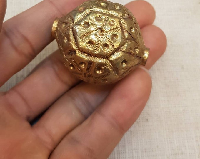 Big Melon Shape Gold Gulied Beautiful Antique Beads Pendant
