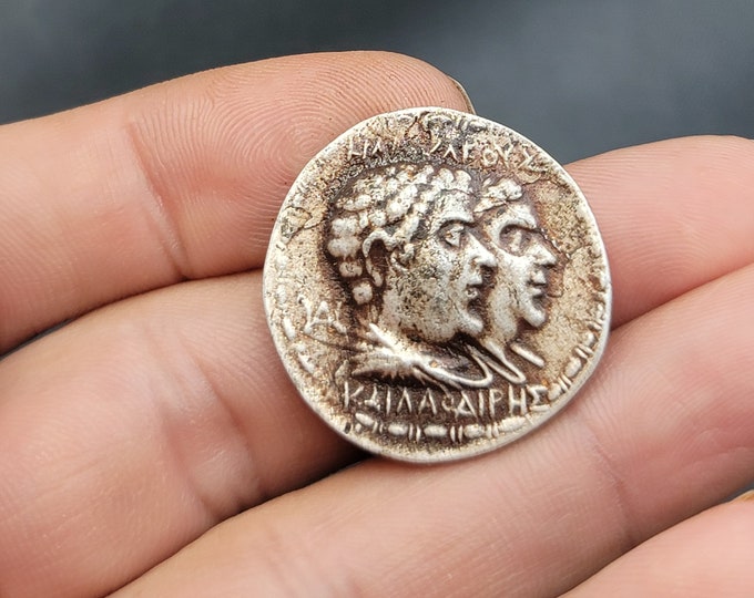 AD 241 Roman Imperial Gordian III AR Silver Denarius Salus Feeding Snake Coin