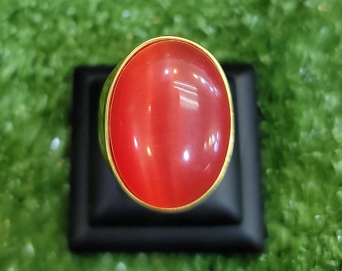 Gold Gulding Wonderful Antique Near Eastern Ring With Natural Agate Stone