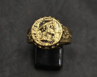 Greeko Unique Bronze Ring Cicra 7th-8th Century King Coin Wonderful Ring