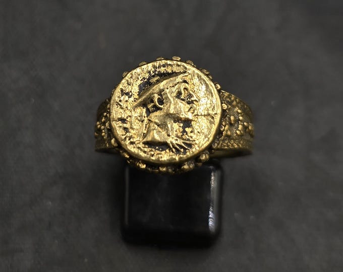 Greeko Unique Bronze Ring Cicra 7th-8th Century King Coin Wonderful Ring