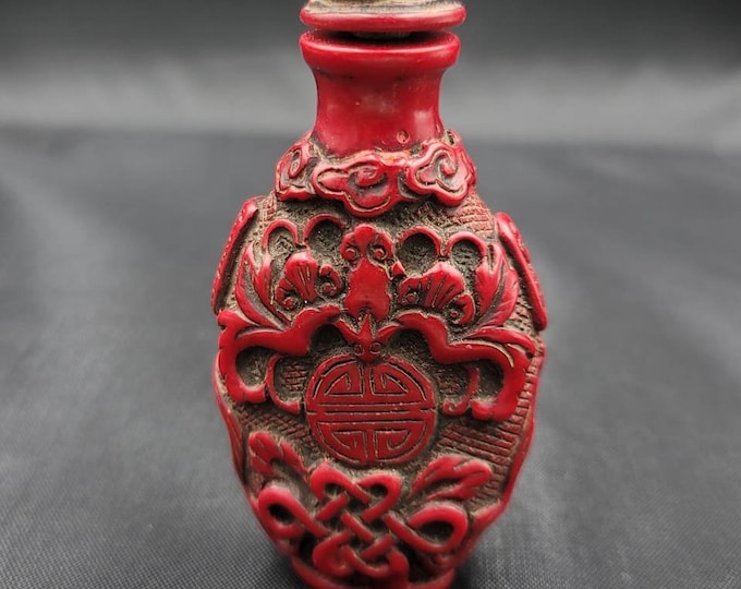Vintage Red Bamboo Coral Perfume Tibeten Bottle