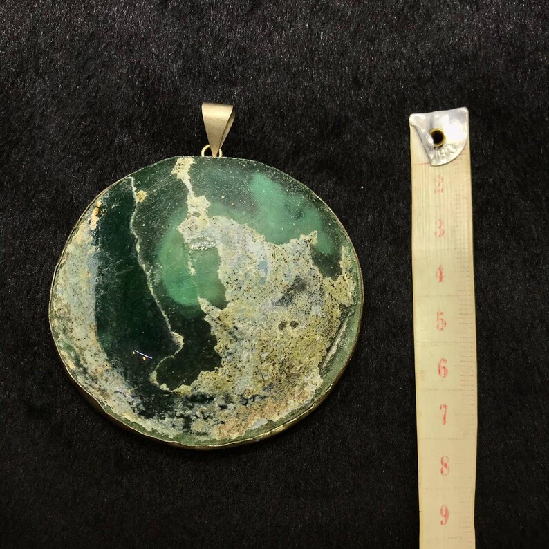 Wonderful Ancient Roman Glass Cicra 3rd Century Pendant With Super Patina