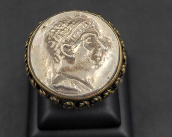 Ancient Old Unique Greek Empire King Big Rare Silver Ring