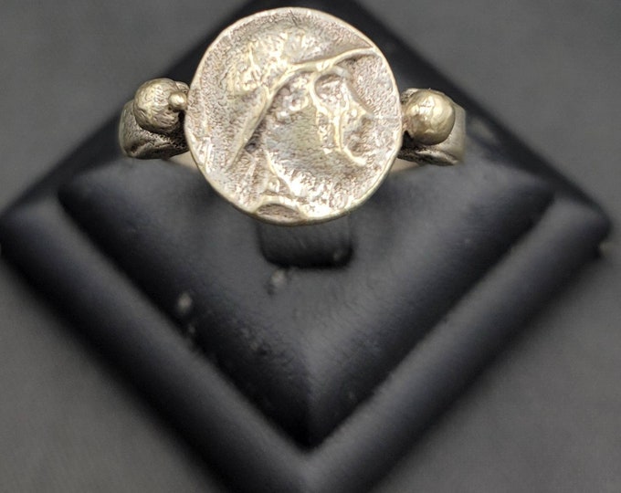 Cicra 3rd - 4th Century Roman King Alexander The Great Silver Ring