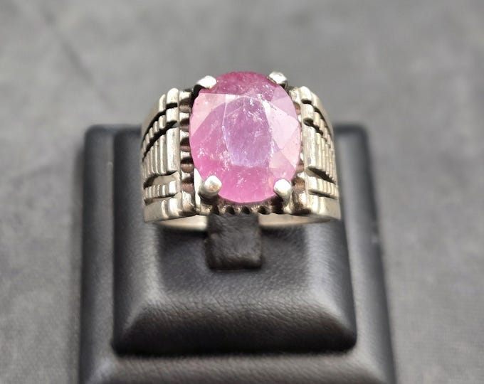 Wonderful Color Natural Ruby Gemstone Handmade Authentic Silver Unique Old Ring