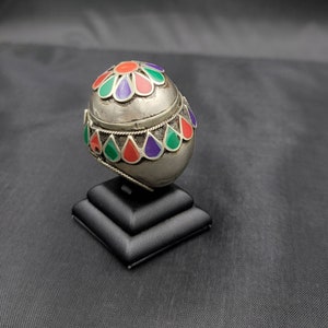 Afghanistan Uniquely Huge Antique Silver Ring With Turquoise coral and Lapis Lazuli