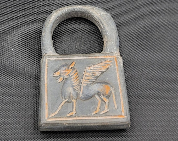 Ancient Unserach 6th Century B.C Roman Empire Weight Stone Pegasus Intaglio