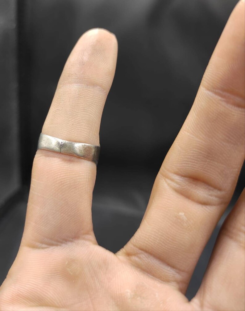Vintage Old Medival Silver Ring With Natural Ancient Agate Stone