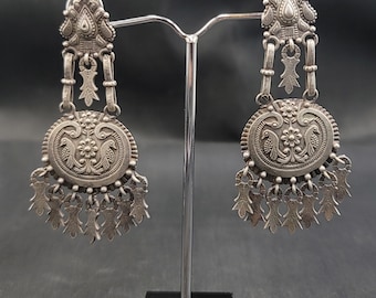 Beautiful Old Afghanistan Silver Unique Earrings Silver Earrings Antique Earrings Vintage Earrings