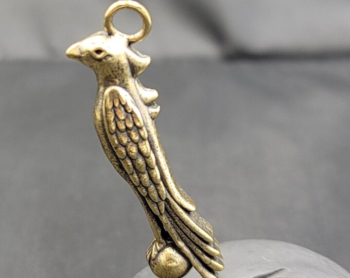 Authentic Old Brass Antique Bird Pendant Amulet Pendant