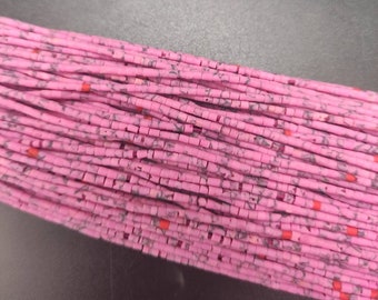 Pink Howlite Heishi Beads: Tiny Gemstone Spacer Beads (1.5-2mm, 36cm Strand)