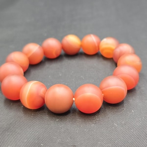 Ancient Red Agate Stone Bead Bracelet: Adjustable Baraclet (8cm)