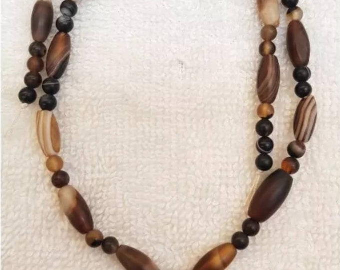 Yeman Old Sulimani Banded Oval Beads Lovely Ancient Old Religion Necklace
