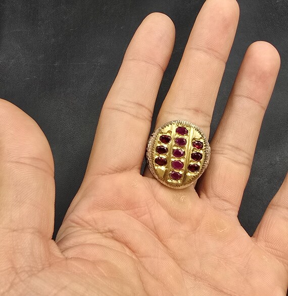 Natural Ruby Gemstone Old Silver Handmade Afghani… - image 4