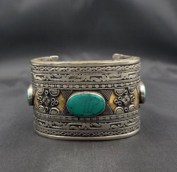 Tibetan Silver Boho Polsino Bracciale per Uomo Donne, Rosso