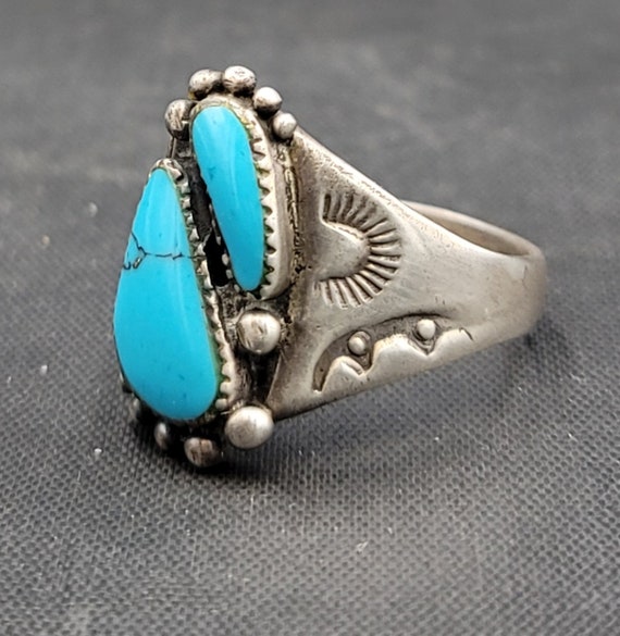 Native American Natural Turquoise Stone Beautiful… - image 4