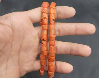 アンティーク天然珊瑚ビーズネックレス：イエメン珊瑚、54 cm - Etsy 日本