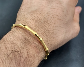 Near Eastern Bangle 20k Gold Over Silver Vintage Bangle Handmade Authentic Bracelet