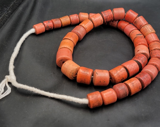 Antique Natural Genuine Big Coral Vintage Beads Necklace Yemani Coral Beads Strand Necklace