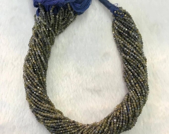 1 Strand 36Cm Natural Labradorite Tinny Small Beads Top High Quality Gemstone 1-2mm Spacer Loose Bead Jewelry Supp