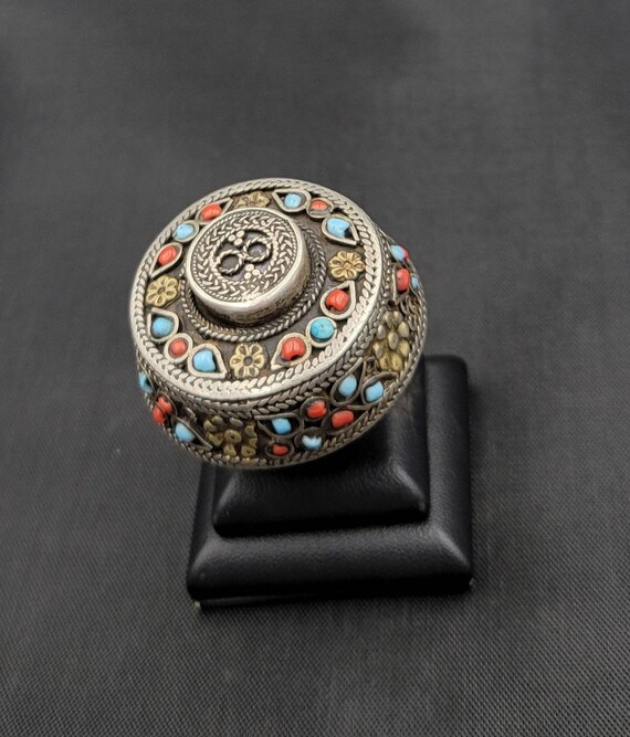 Gerogues Old Silver Huge Ring Yamodi Afghan Ring … - image 3