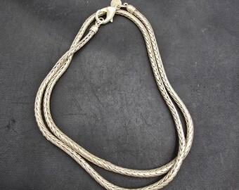 Beautiful Vintage Soild Silver Handmade Chain Necklace Chain