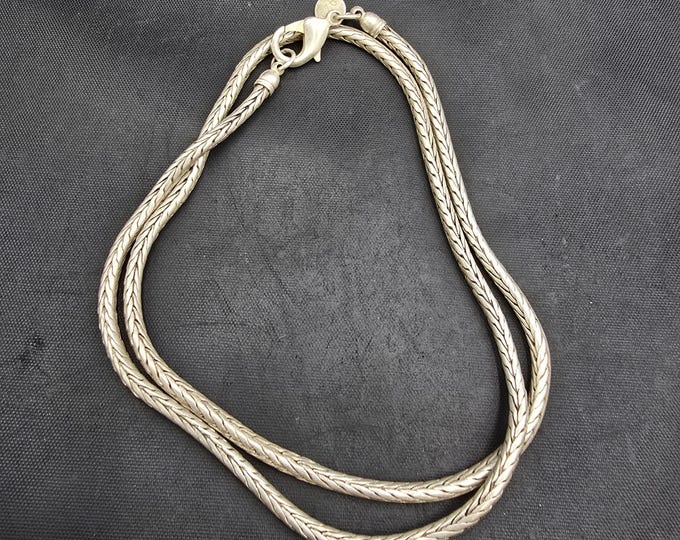 Beautiful Vintage Soild Silver Handmade Chain Necklace Chain