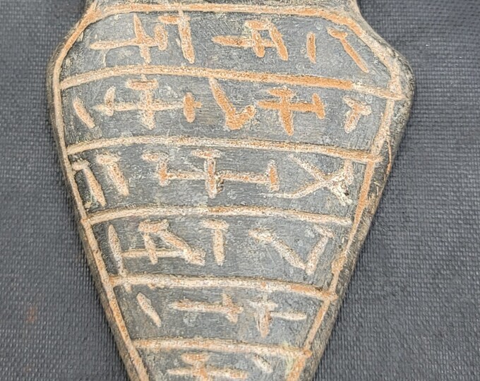 Unique Rare Greek Roman Empire Calligraphy Carved Unserach 3rd Century Ancient Stone Pendant Amulet