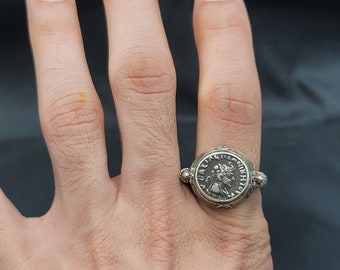 Cicra 3rd-4th BC Century Roman Empire King Alexander Silver Coin Wonderful Unique Square Ring