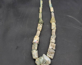 Ancient Roman Glass Bead Necklace: 1st-2nd Century AD, 58cm