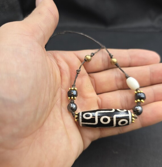 アンティークチベット瑪瑙古代ビーズネックレス：調節可能50cm - Etsy 日本