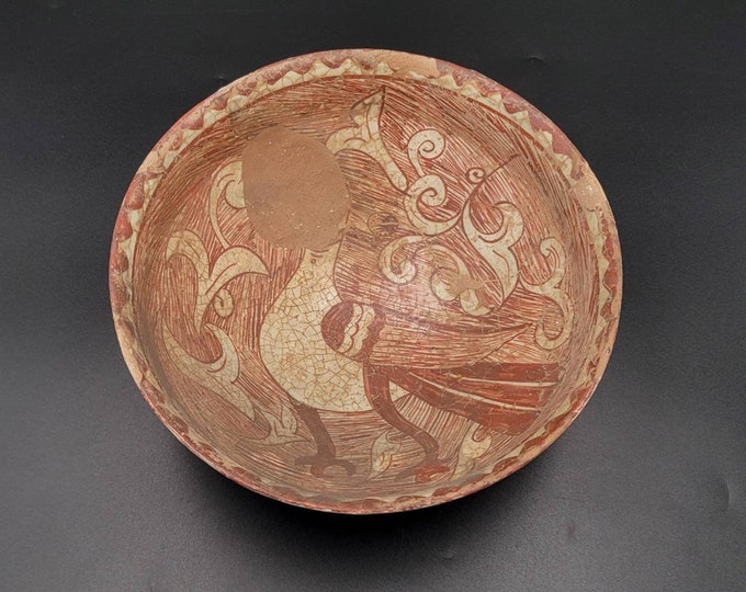 Ceramic 10th Century AD BCE Ancient Khurasan / Afghanistan Bird Paint Pottery Bowl