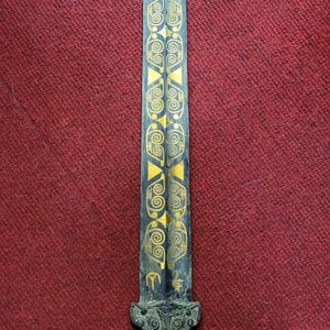 Antique Cicra 3rd-4th Century Roman Bronze  Gold Art Huge Big Sword Knife