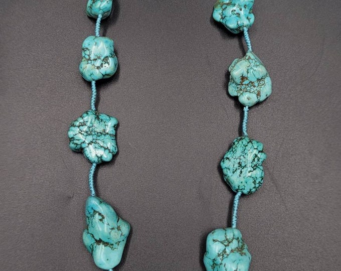 Natural King Man Turquoise Native American Vintage Necklace