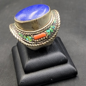 Afghanistan Lapis Lazuli Stone Late Medaval Tibeten Silver Ring