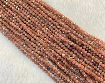 1 Strand 36Cm Natural Pink Moonstone Tinny Small Beads Top High Quality Gemstone 1-2mm Spacer Loose Bead Jewelry Supp