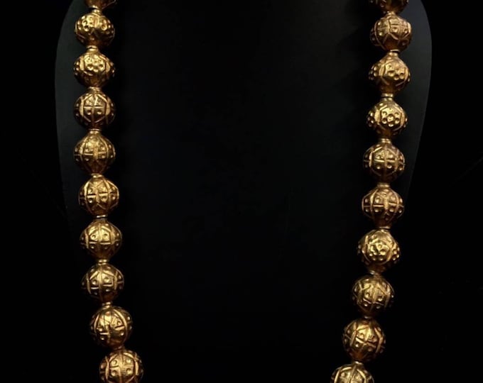 Gold Gulied Vintage Beautiful Afghanistan Wonderful Handmade Beads Necklace