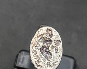 Ancient Greek Empire Coin Ring: Handmade Solid Silver Worry Ring, Size 9