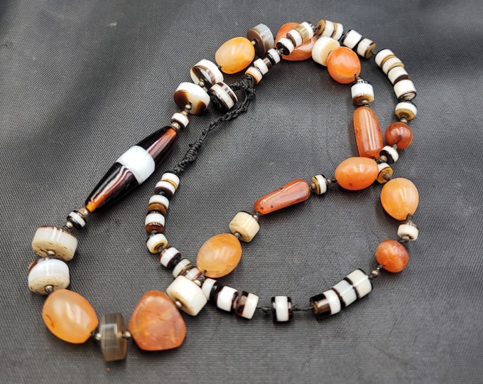 Ancient Agate Stone Very Beautiful Yemani Agate Stone Necklace Very Old Ancient  Old Necklace