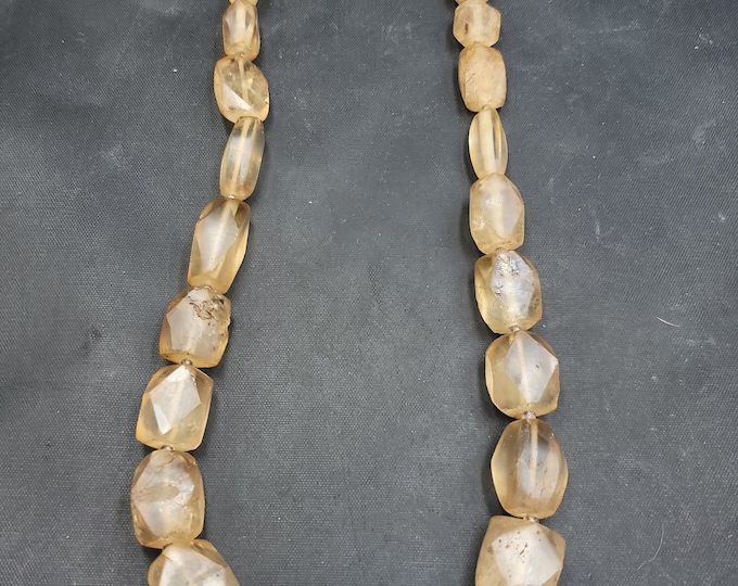Antique Himalaya Clear Quartz Crystal Bead Necklace (50cm)